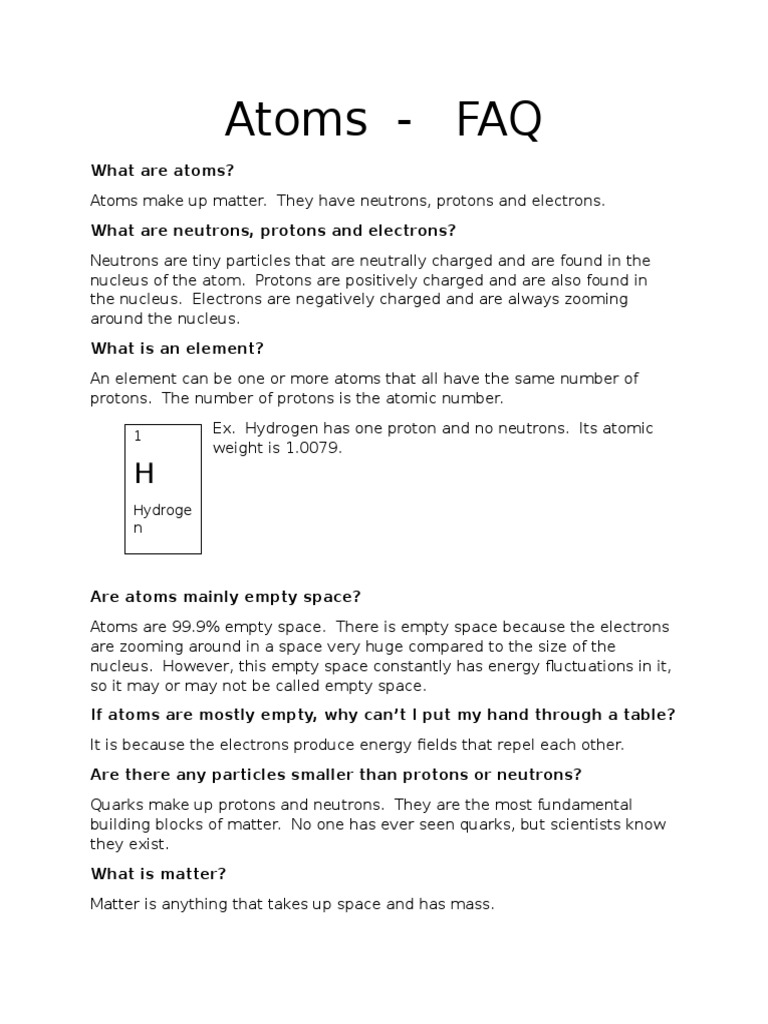 Atoms Explained: Structure and Properties | PDF