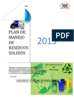 Plan de Manejo DE Residuos Solidos: Vigilancia Y Control Epidemiologico