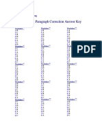 Beginning Paragraph Correction Answer Key