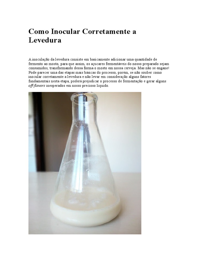 Como Inocular Corretamente A Levedura | PDF | Fermento | Cerveja