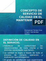 Concepto de Servicio de Calidad en El Mantenimiento