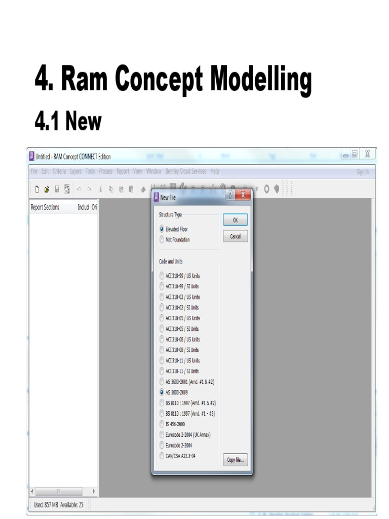 RAM Concept: Slab and Column Modeling | PDF