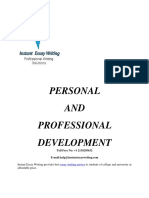 Personal and Professional Development Sample by Instant Essay Writing