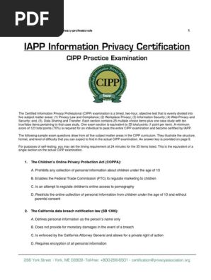 cipm iapp exam questions
