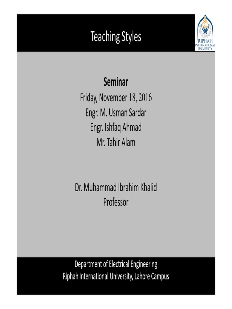 Teaching Styles Pdf Expert Teachers