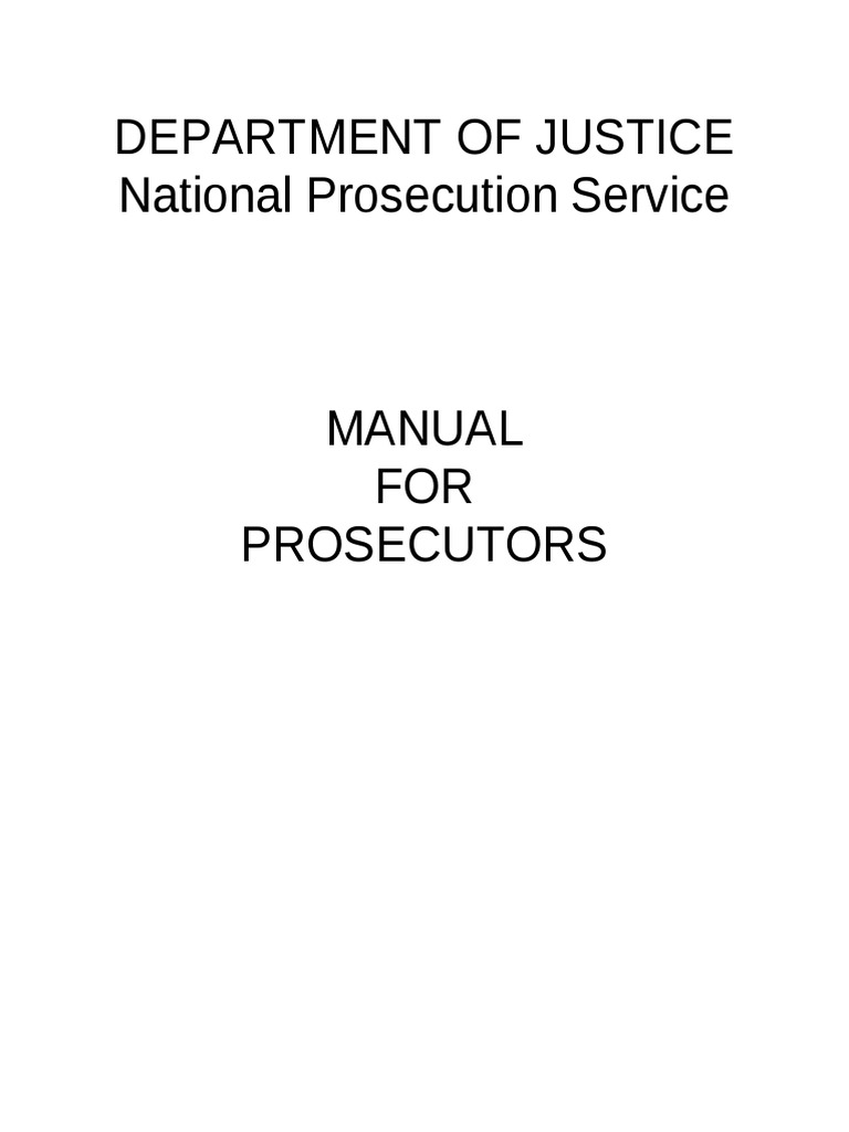 2008 Revised Manual For Prosecutors | PDF | Prosecutor | Criminal ...
