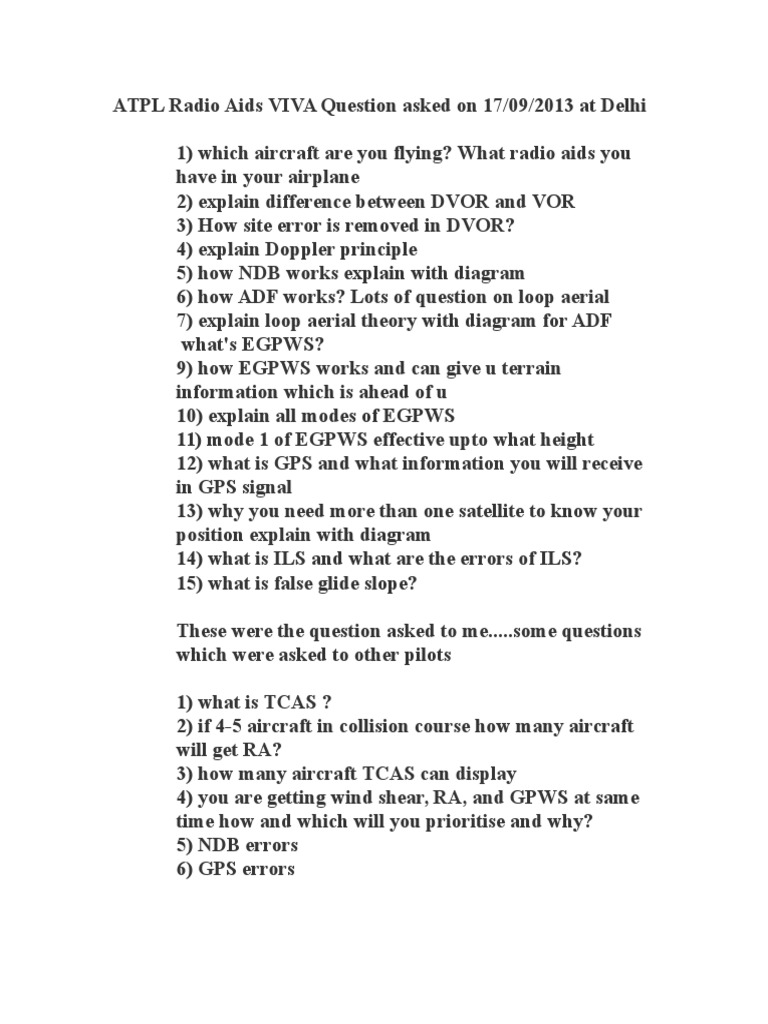 Atpl Viva Questions Updated Geography Wireless