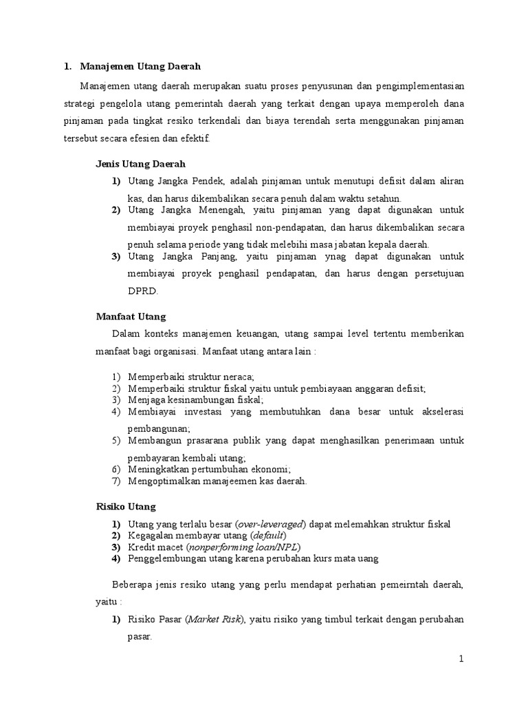 Manajemen Utang Daerah Pdf
