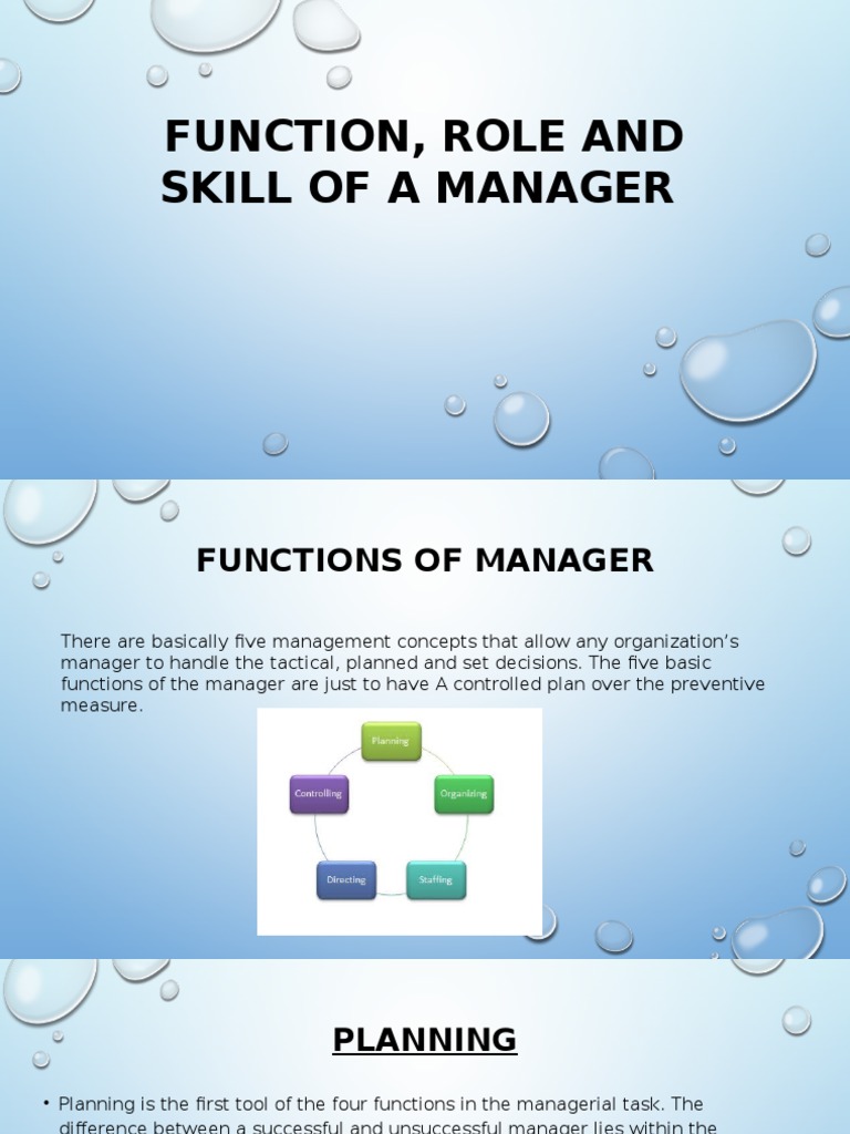 Manager Roles, Functions, and Skills | PDF | Time Management ...