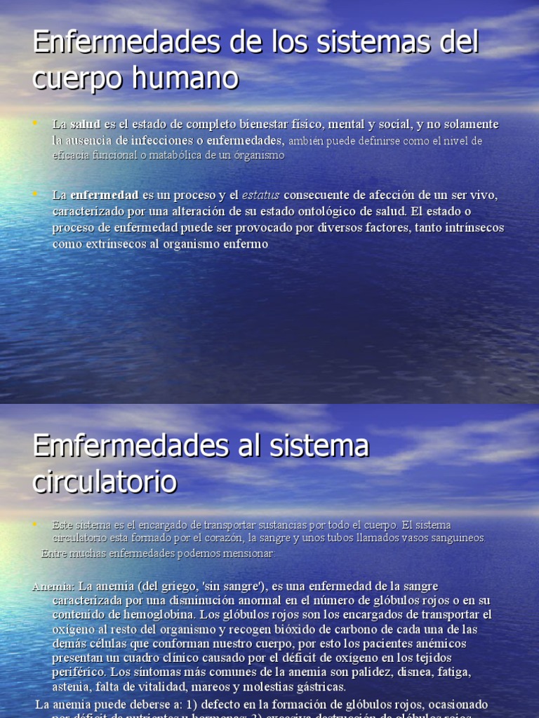 Enfermedades de Los Sistemas Del Cuerpo Humano | PDF | Anemia | Bilis