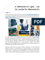 Acheter Des Vêtements en Ligne - Les Avantages de L'Achat de Vêtements en Ligne