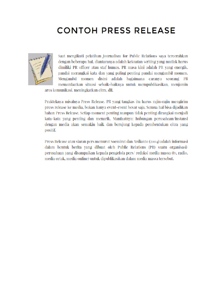 Contoh press release pdf