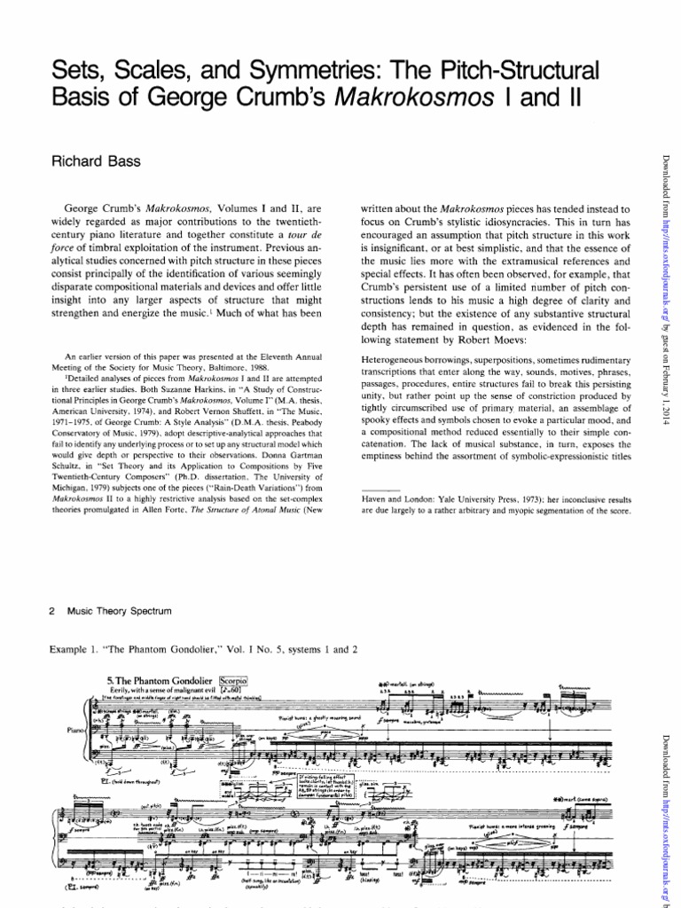 Bass, Pitch Structure in Crumb PDF Music Theory Symmetry
