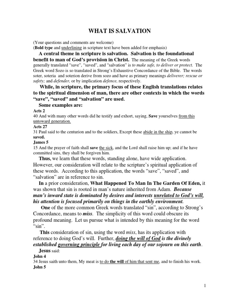 What Is Salvation | PDF | Grace In Christianity | Epistle To The Romans