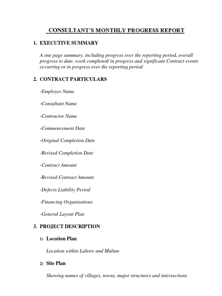 Monthly Construction Progress Report | PDF | General Contractor ...