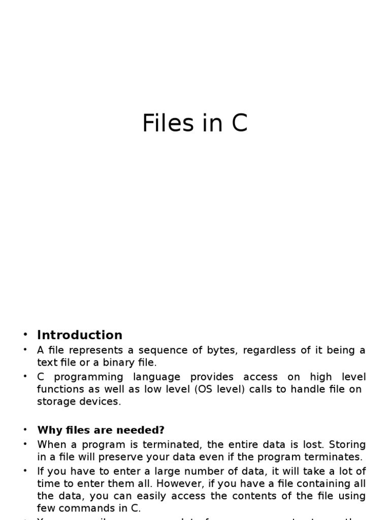 Files in C | PDF | Text File | Computer File