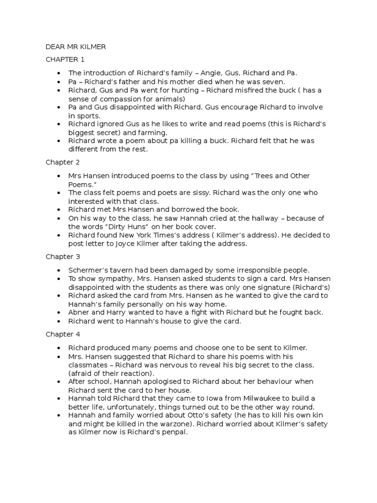 Dear Mr Kilmer Pdf Violence