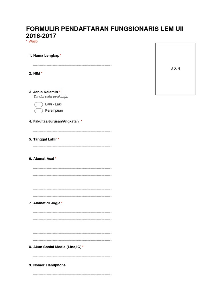 Formulir Tanpa Judul Google Formulir PDF