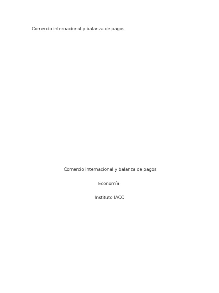 Comercio Internacional y Balanza de Pagos | PDF | Balance de pagos ...