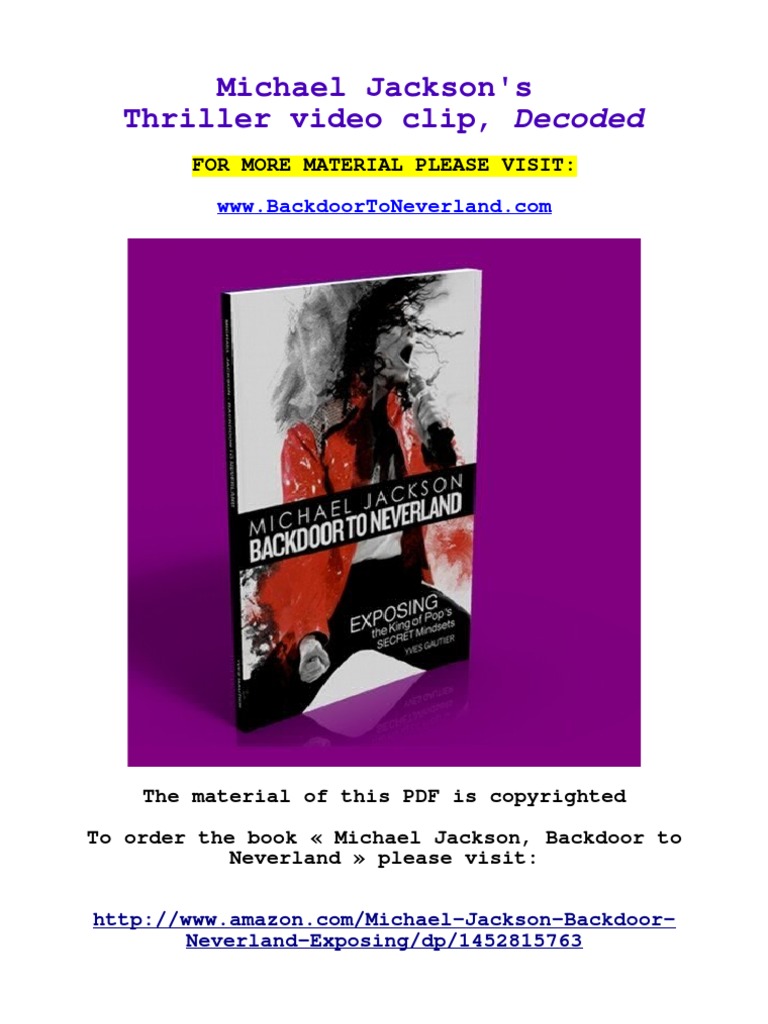 Michael Jackson, the Thriller video clip: an ANALYSIS ...