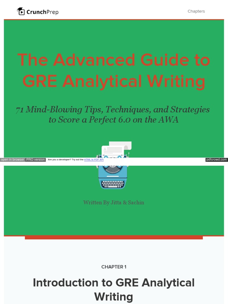 Crunchprep Com GRE Analytical Writing Guide | PDF | Graduate Record ...
