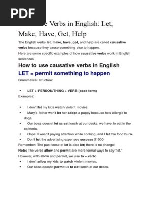 Causative Verbs In English Verb Rules