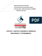 Costos y Gastos Comunes A Ingresos Nacionales y Extranjeros.