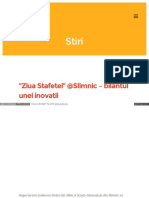 WWW Ziuastafetei Ro Ziua Stafetei Slimnic Bilantul Unei Inov