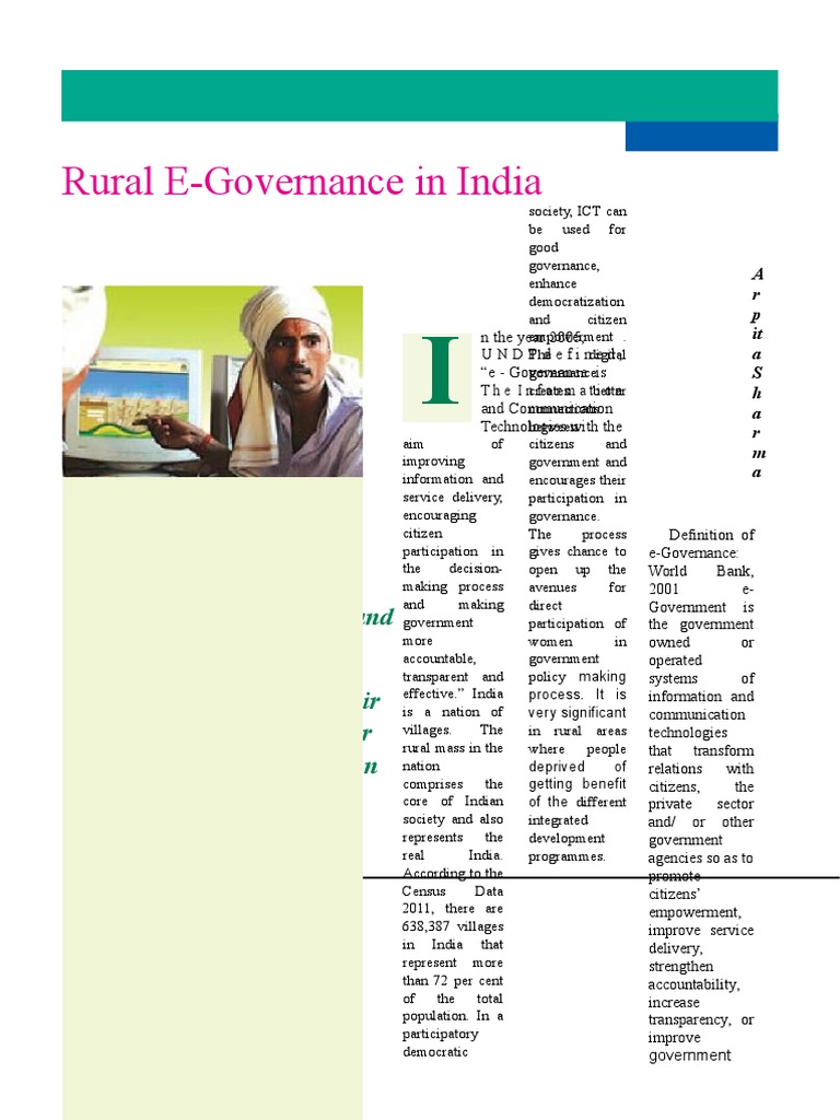Rural E-Governance Initiatives in India | PDF | E Government ...