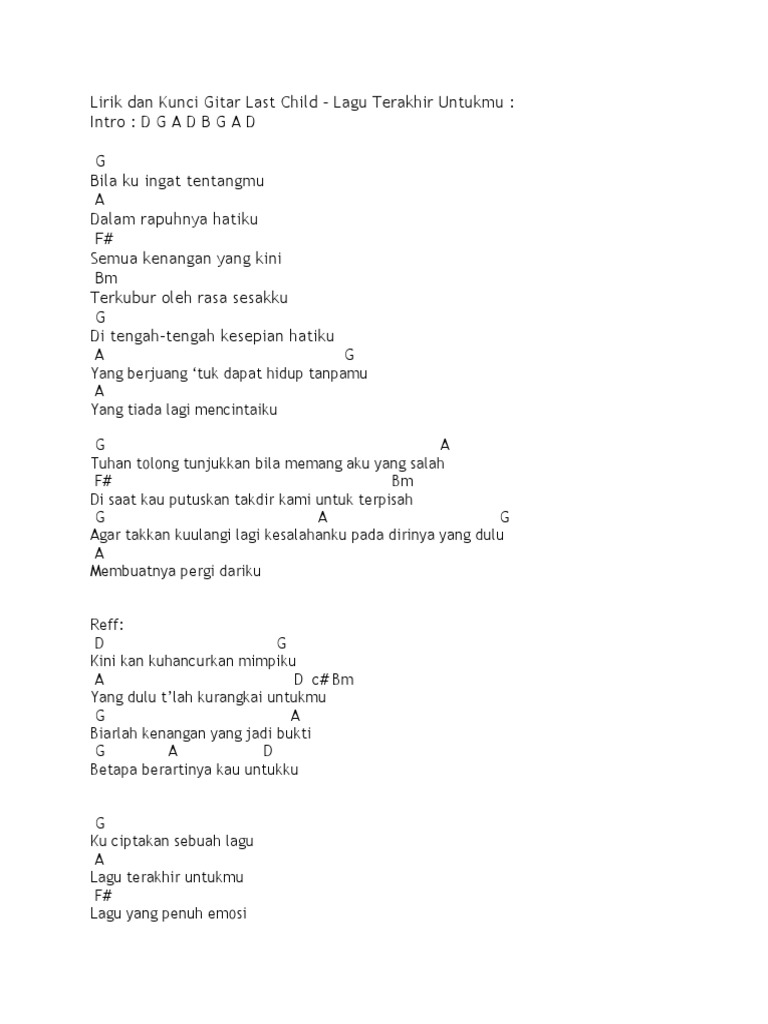 Lirik Last Child Pdf