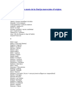 Dictionnaire Des Mots de La Darija Marocaine D