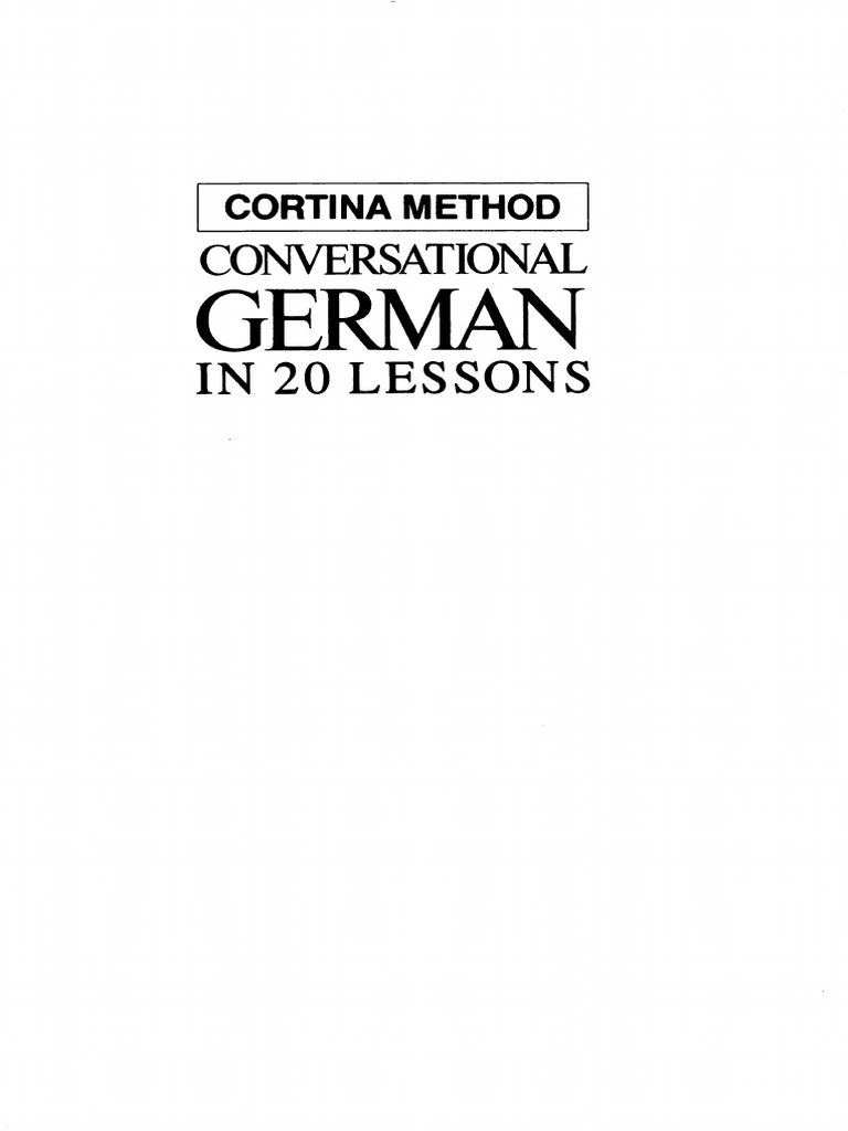 Conversational German in 20 Lessons PDF | PDF