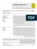 Social Cognition in Adolescence Social Rejection and Theory of Mind