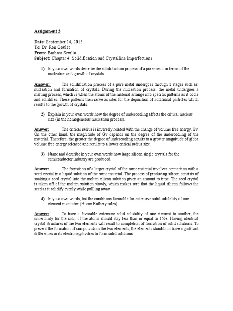 Assignment 3 Date: September 14, 2016 To: Dr. Ron Goulet From: Barbara ...