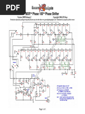 MXR Phase 100 Shifter Manual | PDF