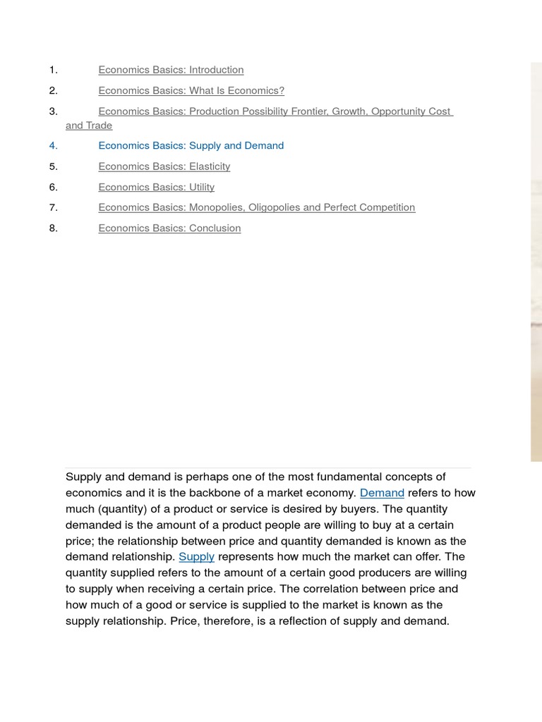 Economics Basics Supply Economics Economic Equilibrium - 