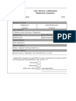 Civil Service Commission Request For Clearance: All Fields Are Required