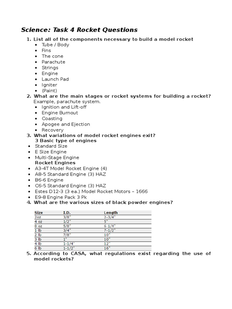 srt rocket questions Rocket Space Technology