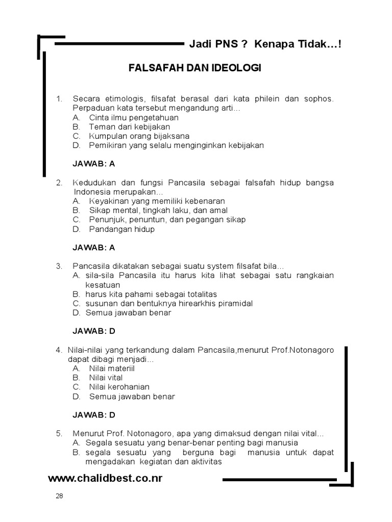 Soal Falsafah Dan Ideologi1