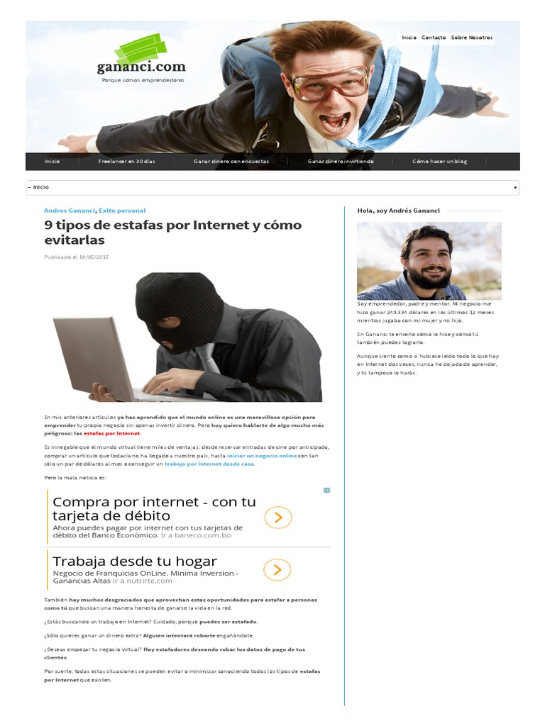 9 Tipos de Estafas Por Internet y Cómo Evitarlas | PDF | Suplantación ...