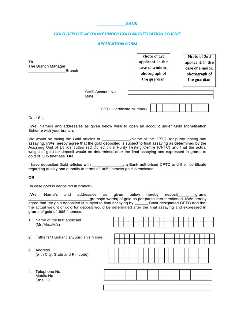 GMS Application Form | Fineness | Assay