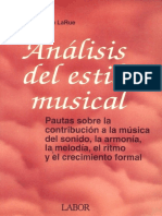 LARUE, J. - Análisis Del Estilo Musical PDF