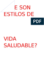 Que Son Estilos de Vida Saludable