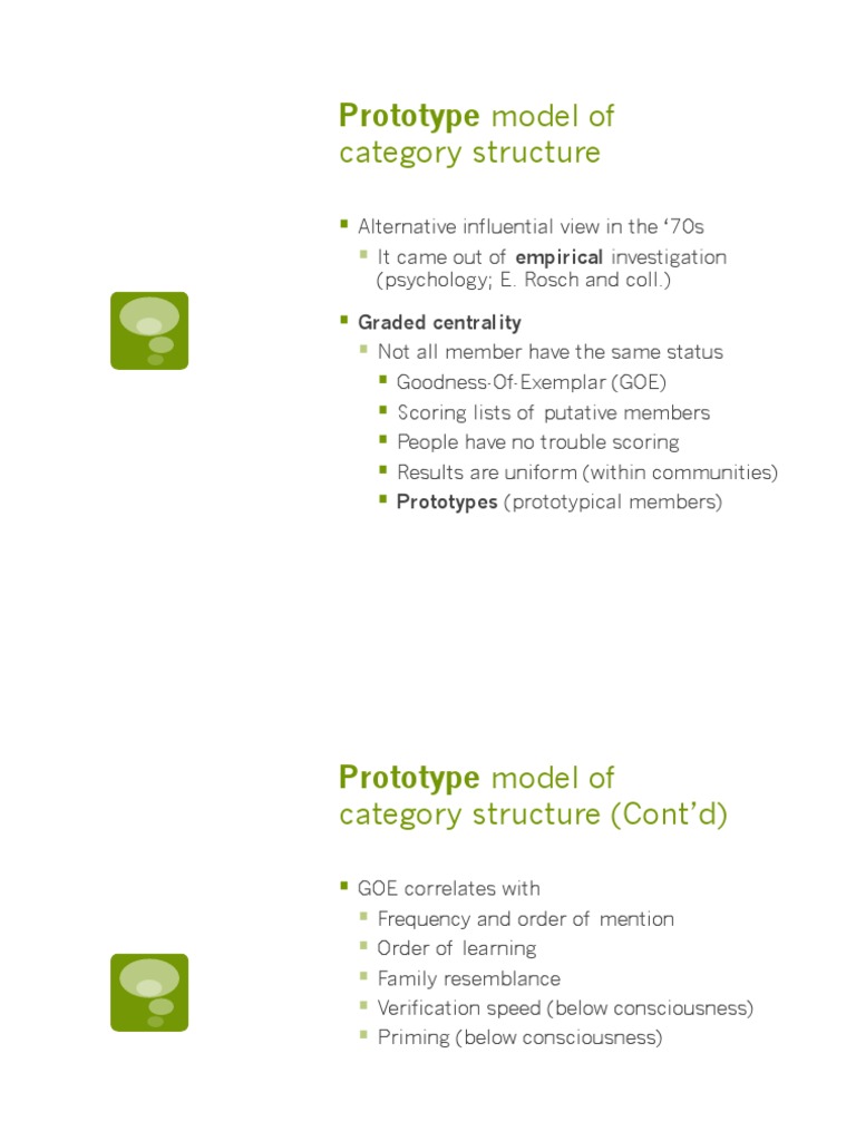 Prototype Model Of Category Structure PDF