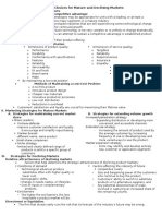 Chapter 16 - Strategic Choices For Mature and Declining Markets