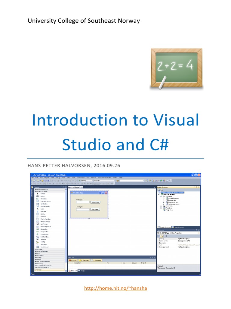 An Introduction to Visual Studio, C#, and the .NET Framework for