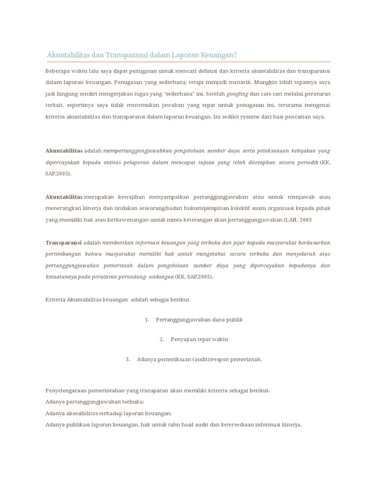 Audit BPK dan Transparansi Keuangan