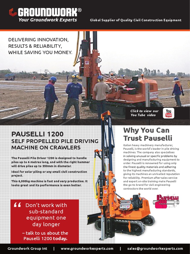 Pauselli 1200: Advanced Pile Driver | PDF | Inline Four Engine | Diesel ...