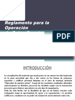 Reglamento para La Operación de Gruas Puente