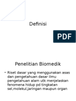 Definisi Penelitian Biomedik